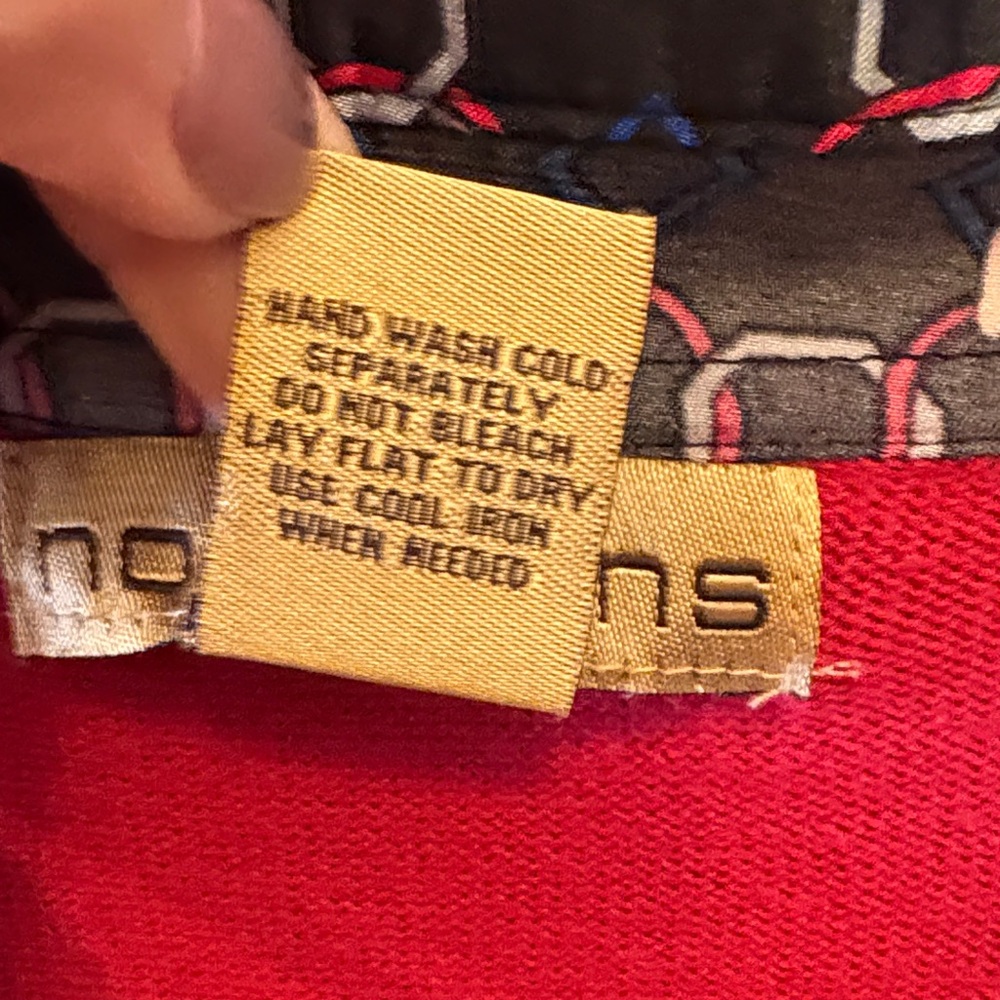 Notations Red Layered-Look Sweater with Geometric-Pattern - Picture 3 of 10